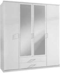 Drehtürenschrank Mit Spiegel 180cm Osaka, Weiß Dekor