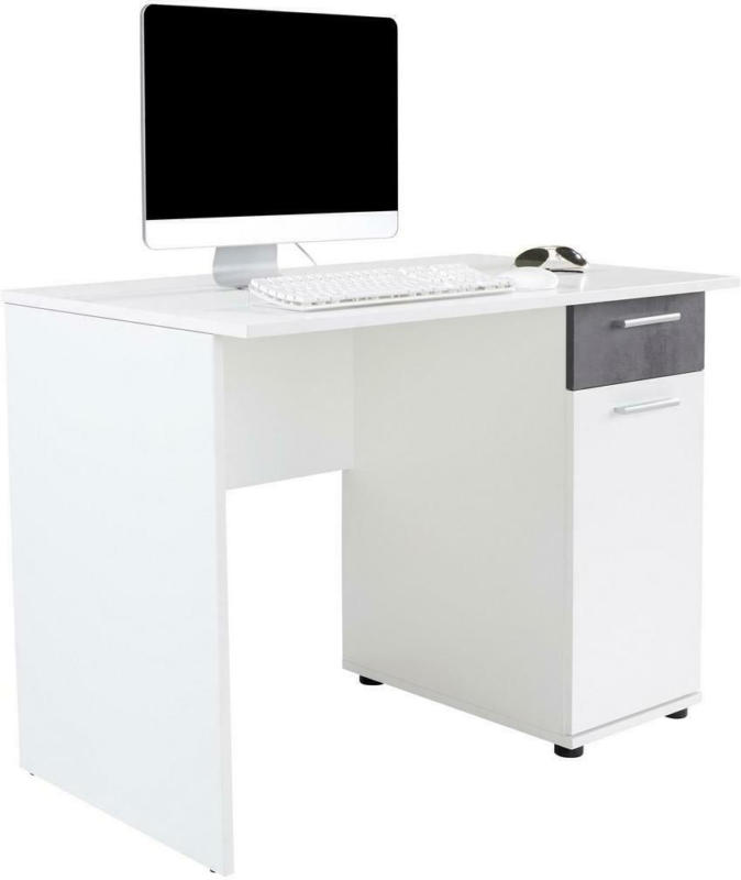 Schreibtisch mit Stauraum B 109cm H 77cm Star, Weiß