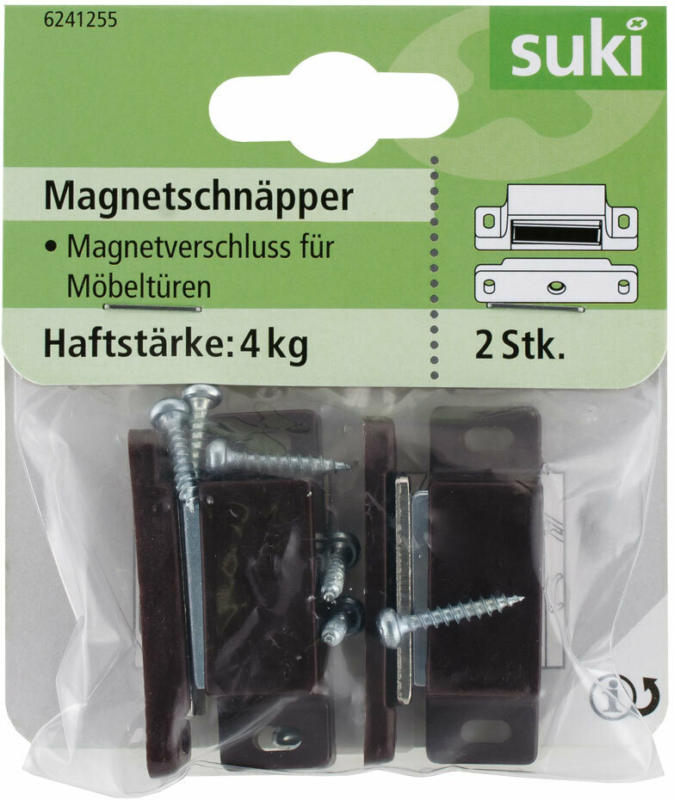 Magnetschnäpper, bewegliche Gegenplatte, braun, 2 Stück bewegliche Gegenplatte | braun