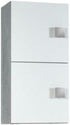 Hängeschrank Mit 2 Drehtüren Quadra B: 33 cm Grau/Weiß
