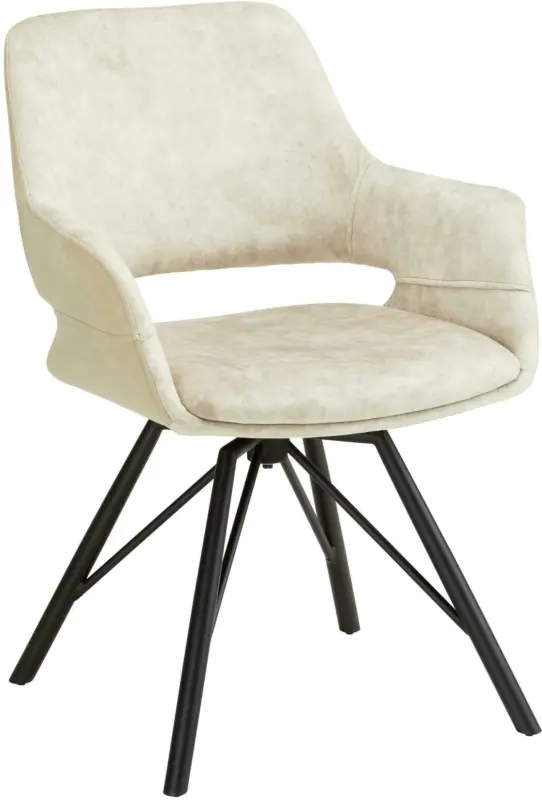 Armlehnstuhl in Beige/Schwarz