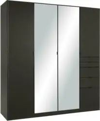 Drehtürenschrank in Graphitfarben ca. 181x197x54cm