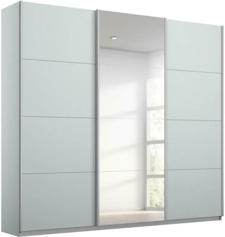 Schwebetürenschrank in Grau ca. 203x210x62cm