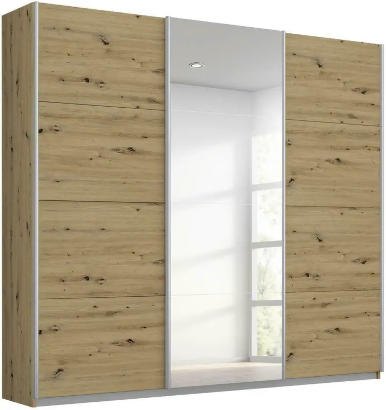 Schwebetürenschrank in Eichefarben ca. 203x210x62cm