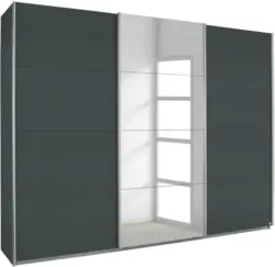 Schwebetürenschrank in Dunkelgrau ca. 271x210x62cm