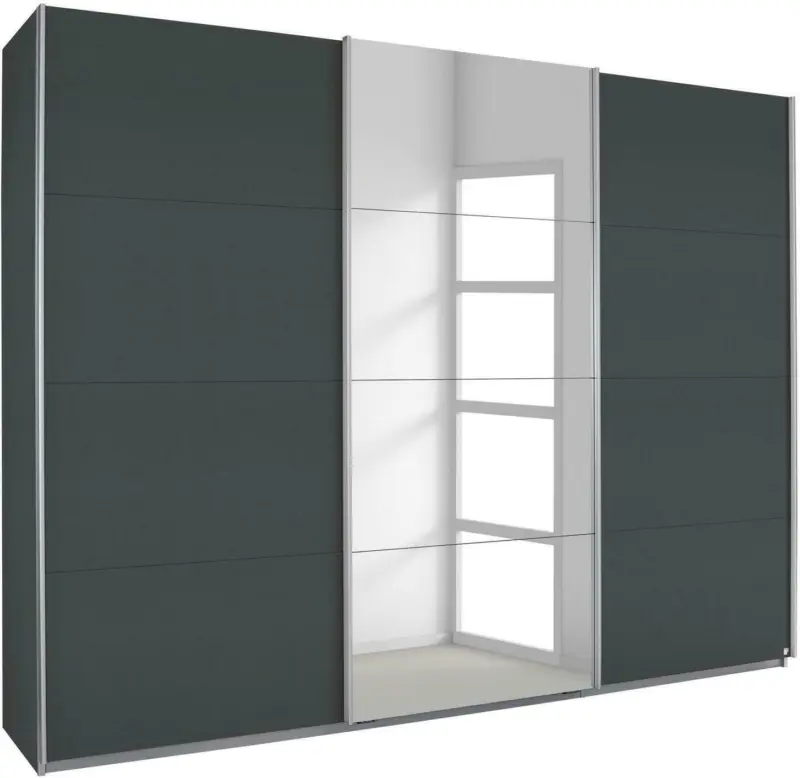 Schwebetürenschrank in Dunkelgrau ca. 271x210x62cm