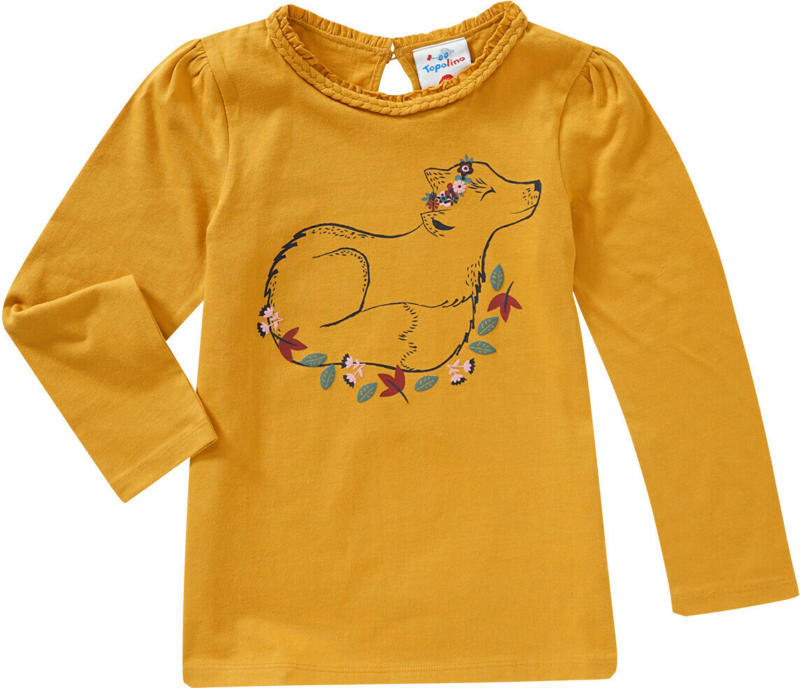 Mädchen Langarmshirt mit Fuchs-Print