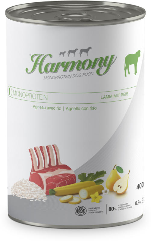 Harmony Dog Monoprotein Lamm mit Reis 6x400g