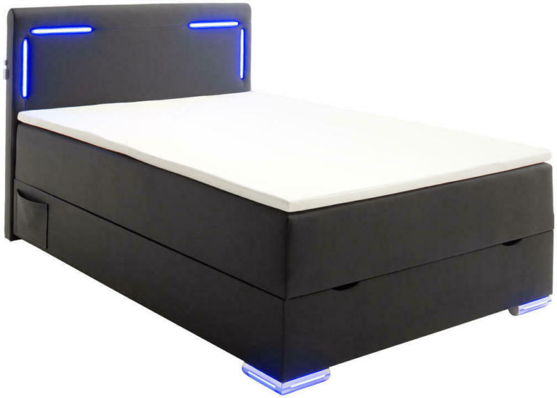 Boxspringbett 140/200 cm in Schwarz
