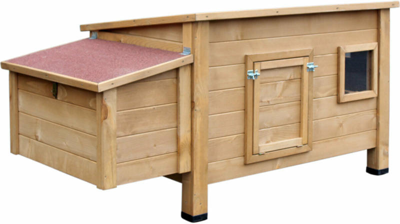 Kleiner Hühnerstall „Hertha“, 146x82x76 cm, rot/beige