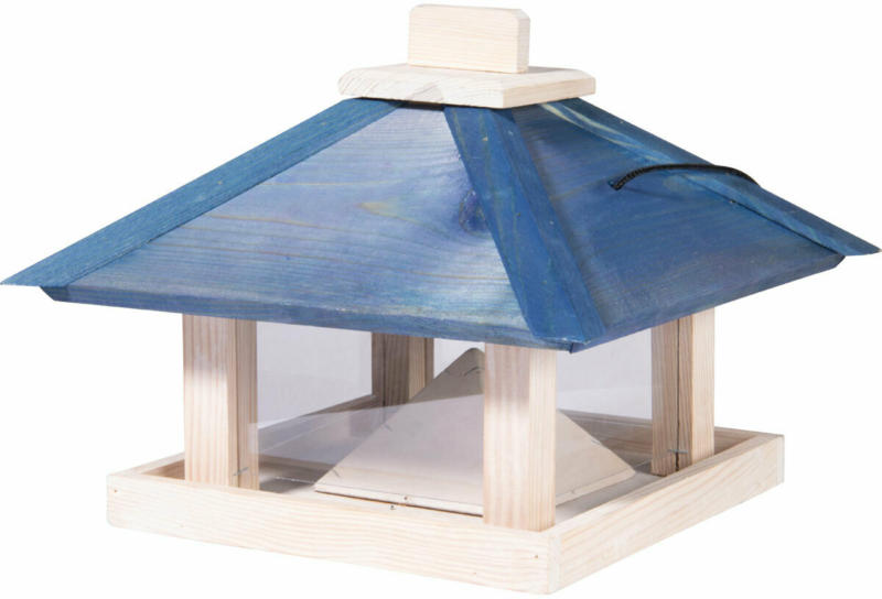 Vogelfutterhaus „Maritim“, 29x25x29 cm, blau/weiß, inkl. Kordel