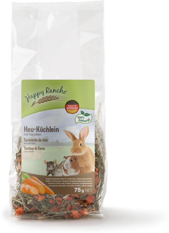 Happy Rancho Snack pour rongeurs tartelette de foin aux carottes 75g