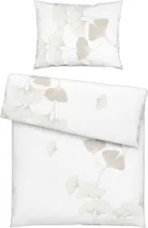 Bettwäsche Ginko in Weiß/Rosa ca. 140x200cm