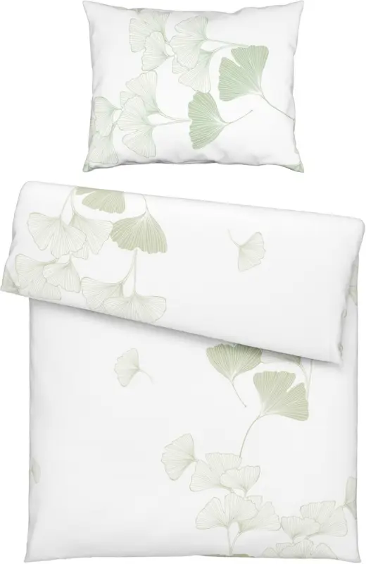 Bettwäsche Ginko in Grün ca. 140x200cm