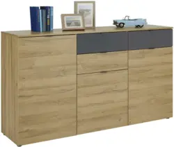 Sideboard in Graphit/Eichefarben