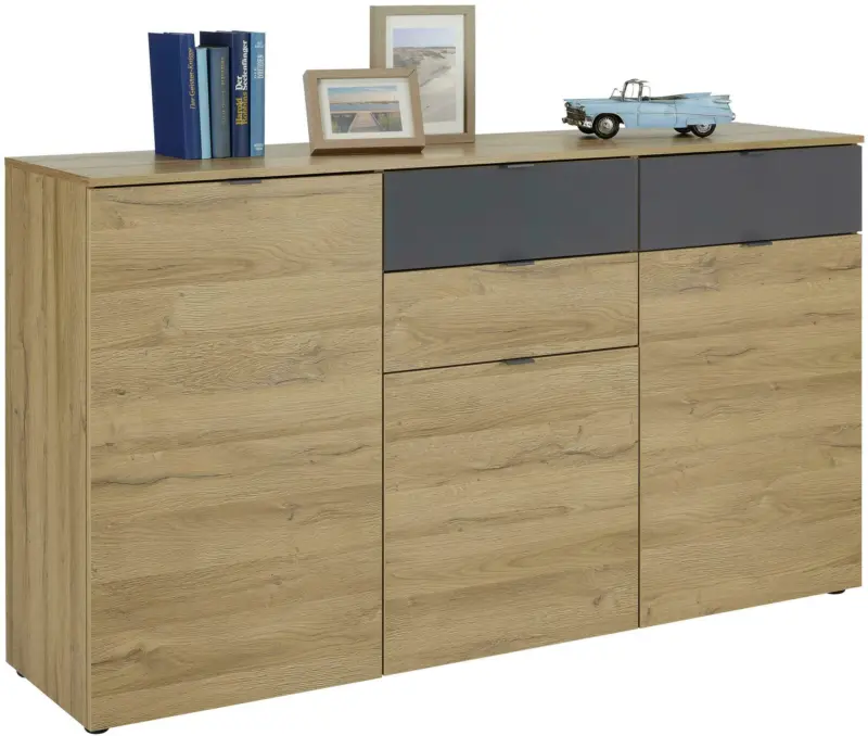 Sideboard in Graphit/Eichefarben