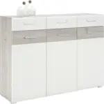 mömax Sideboard in Weiß/Silbereichenfarben