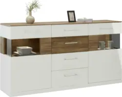Sideboard in Weiß Hochglanz