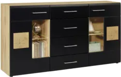 Sideboard in Schwarz/Eichefarben