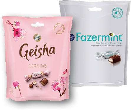 FAZER FAZERMINT, GEISHA, LIQUER FILLS 160-165G