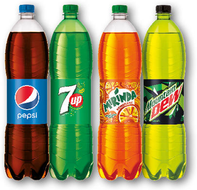 7UP, PEPSI, MIRINDA, MOUNTAIN DEW 1,5L