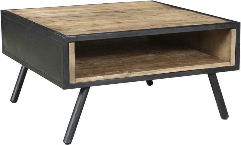 Couchtisch Holz mit Fach Ct-Finn, Mangoholz/Schwarz