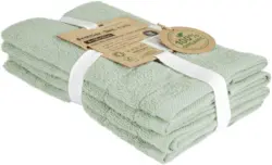 Frottierset Caithana Bio-Baumwolle in Grün, 4 Stück
