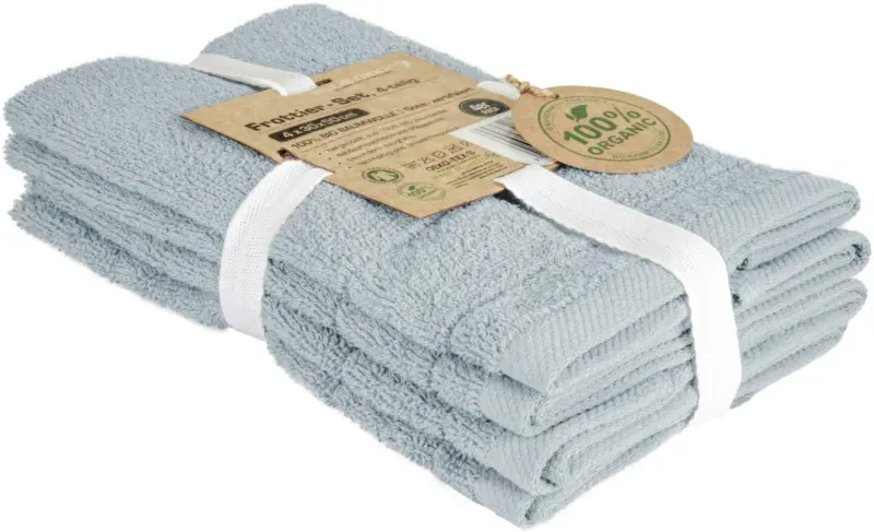 Frottierset Caithana Bio Baumwolle in Blau, 4 Stk.