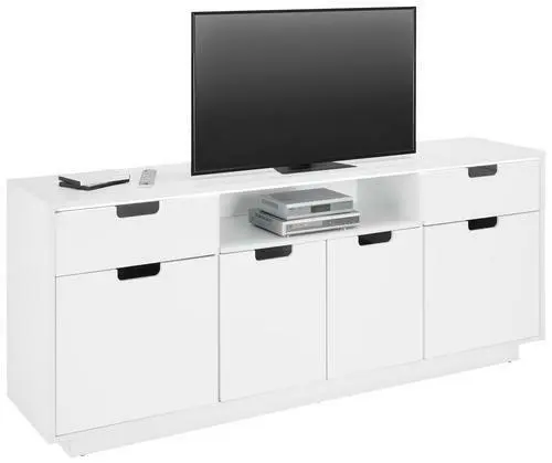 TV-Element in Weiß inkl. Beleuchtung
