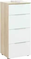 Kommode in Weiß/Eichefarben