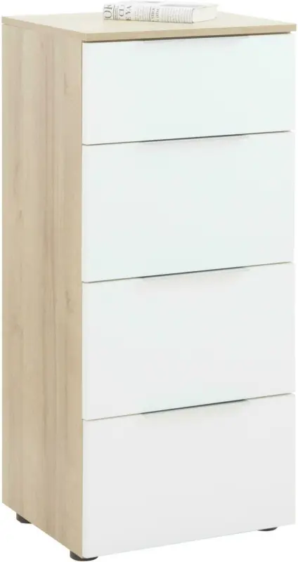 Kommode in Weiß/Eichefarben