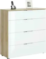 mömax Kommode in Weiß/Eichefarben