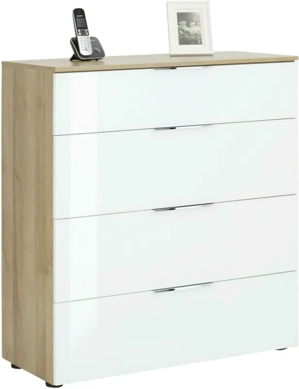 Kommode in Weiß/Eichefarben