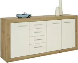 Sideboard in Weiß/Eichefarben