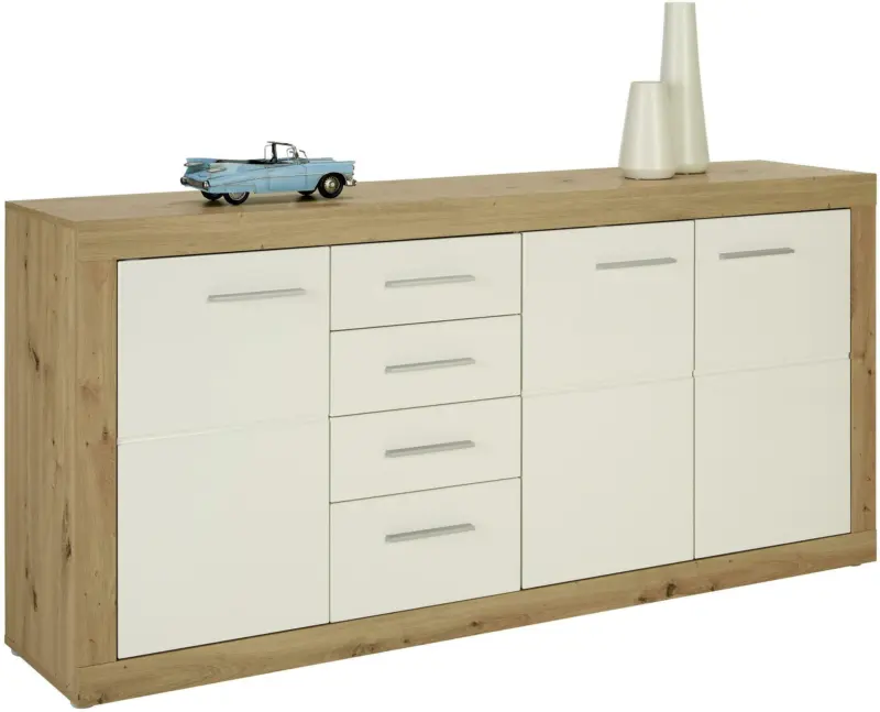 Sideboard in Weiß/Eichefarben