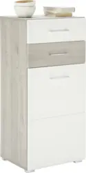 Kommode in Silbereiche/Weiß