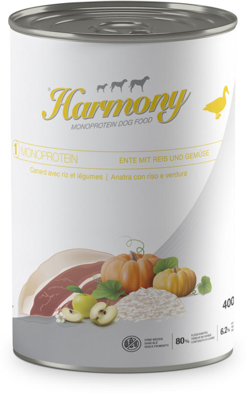Harmony Dog Monoprotein Ente mit Reis & Gemüse 6x400g