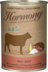 Harmony Dog Boeuf avec jambon, fromage cottage & huile d'olive 6x400g