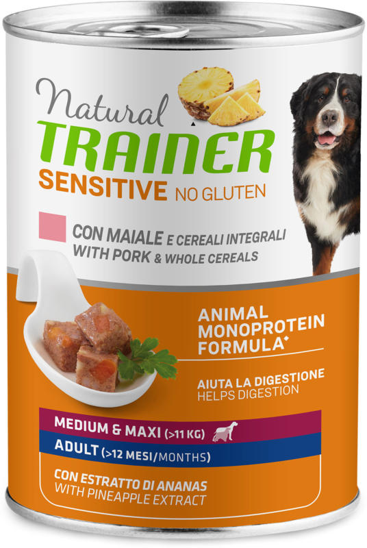 Trainer Nourriture pour chien Sensitive No Gluten Medium & Maxi Adult Porc 12x400g