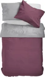 Bettwäsche Catarina in Grau/Bordeaux ca. 140x200cm