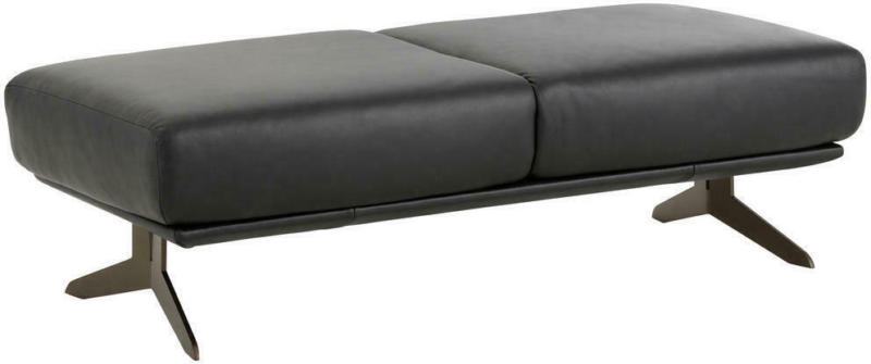 Hocker in Leder Schwarz