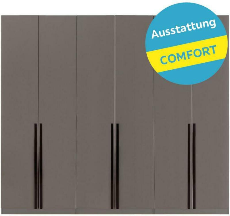 Drehtürenschrank Unit B:91cm Anthrazit Dekor