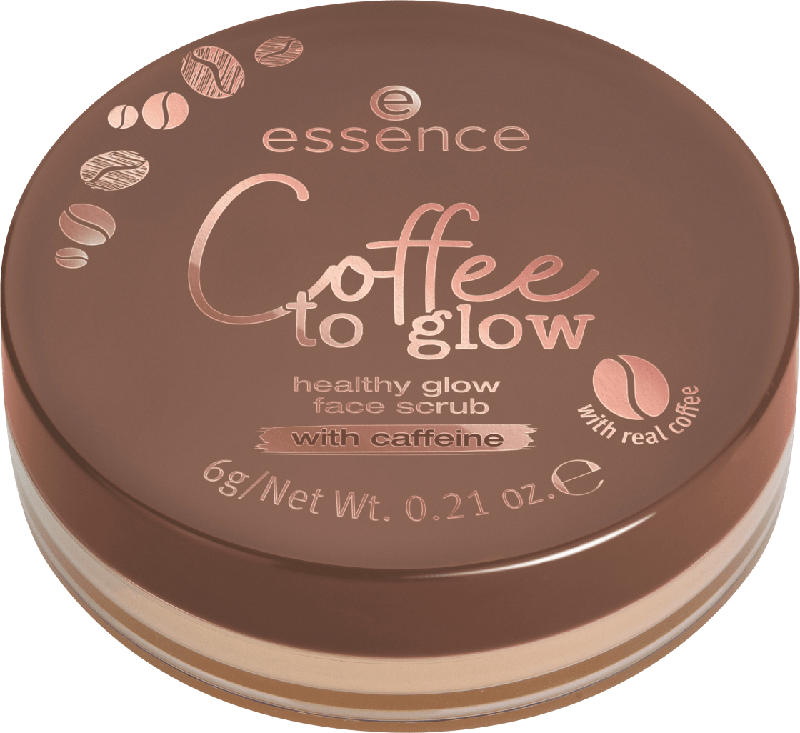 essence cosmetics Gesichtspeeling Coffee to glow healthy glow face scrub mit Koffein