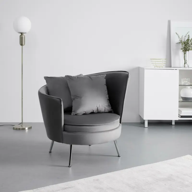 Cocktailsessel 'Cherie', dunkelgrau