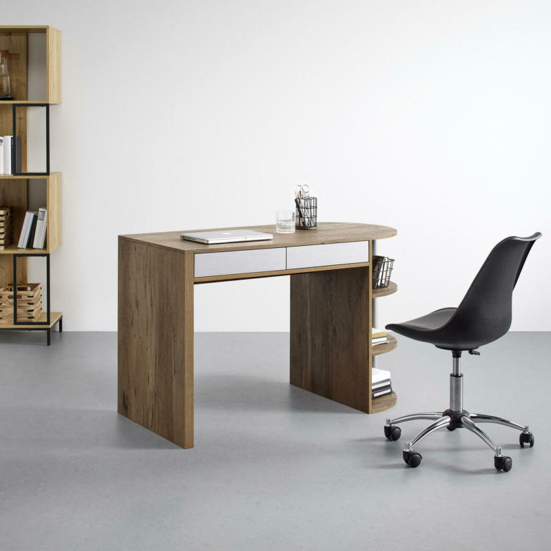 Schreibtisch 'Lovino' ca. 121x60 cm, dunkle Eiche