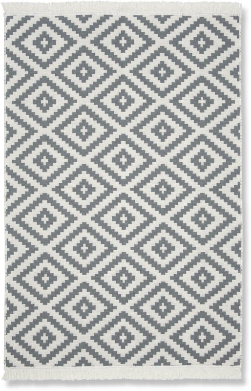Handwebteppich Inaya in Grau/Weiß ca. 120x170cm