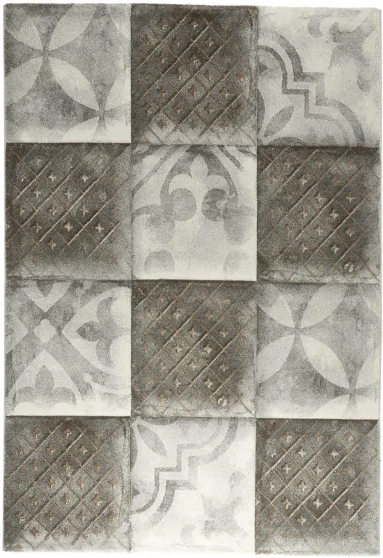 Webteppich Elina 1 in Grau ca. 80x150cm