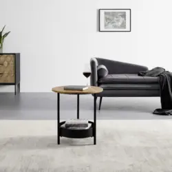 Couchtisch 'Ketty', Ø ca. 51 cm, natur/schwarz