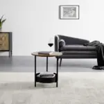 mömax Couchtisch 'Ketty', Ø ca. 51 cm, walnuss/schwarz