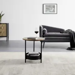 Couchtisch 'Ketty', Ø ca. 51 cm, walnuss/schwarz